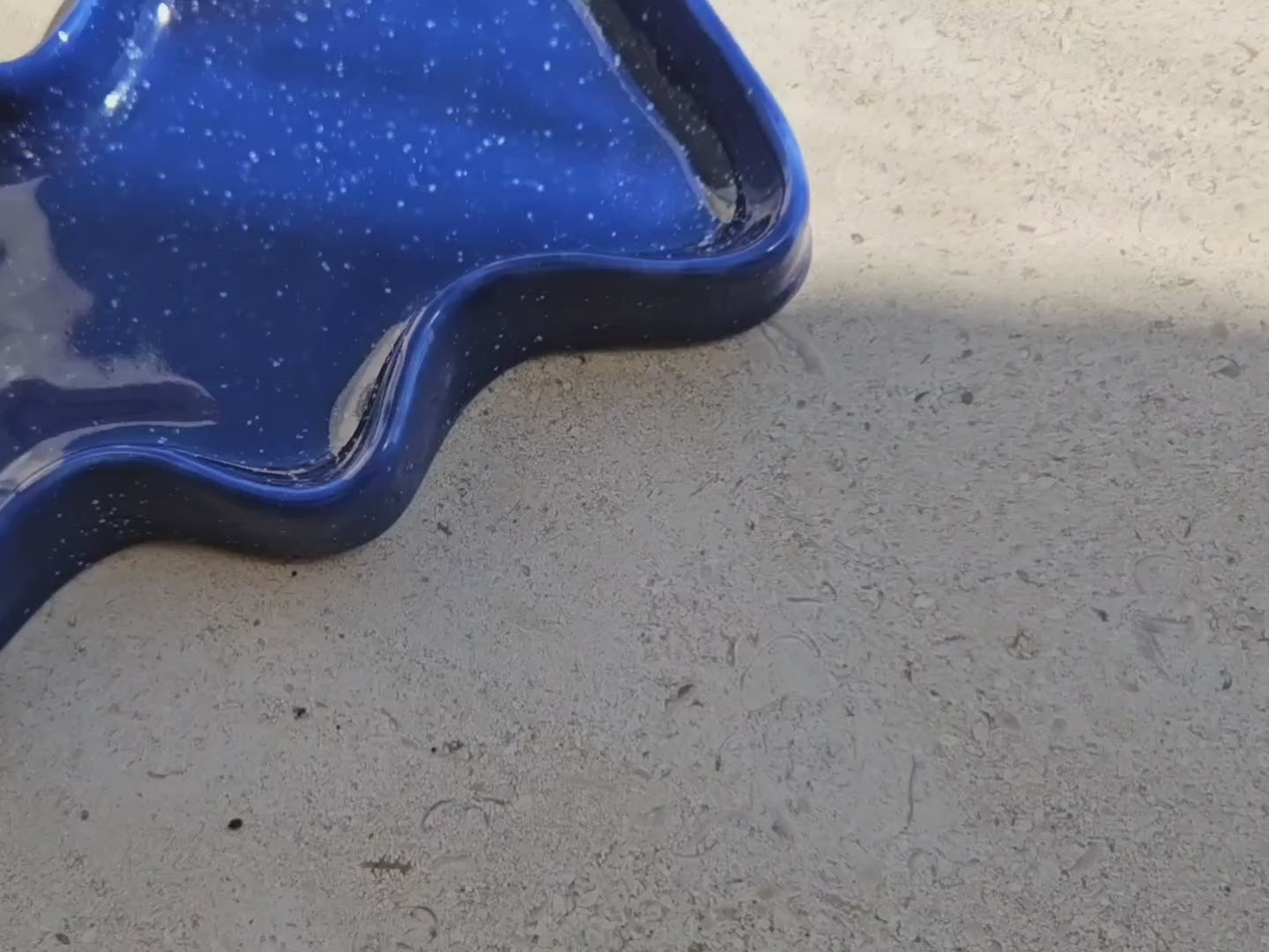 Ceramic Wave Trays - Speckled Blue - Rectangle