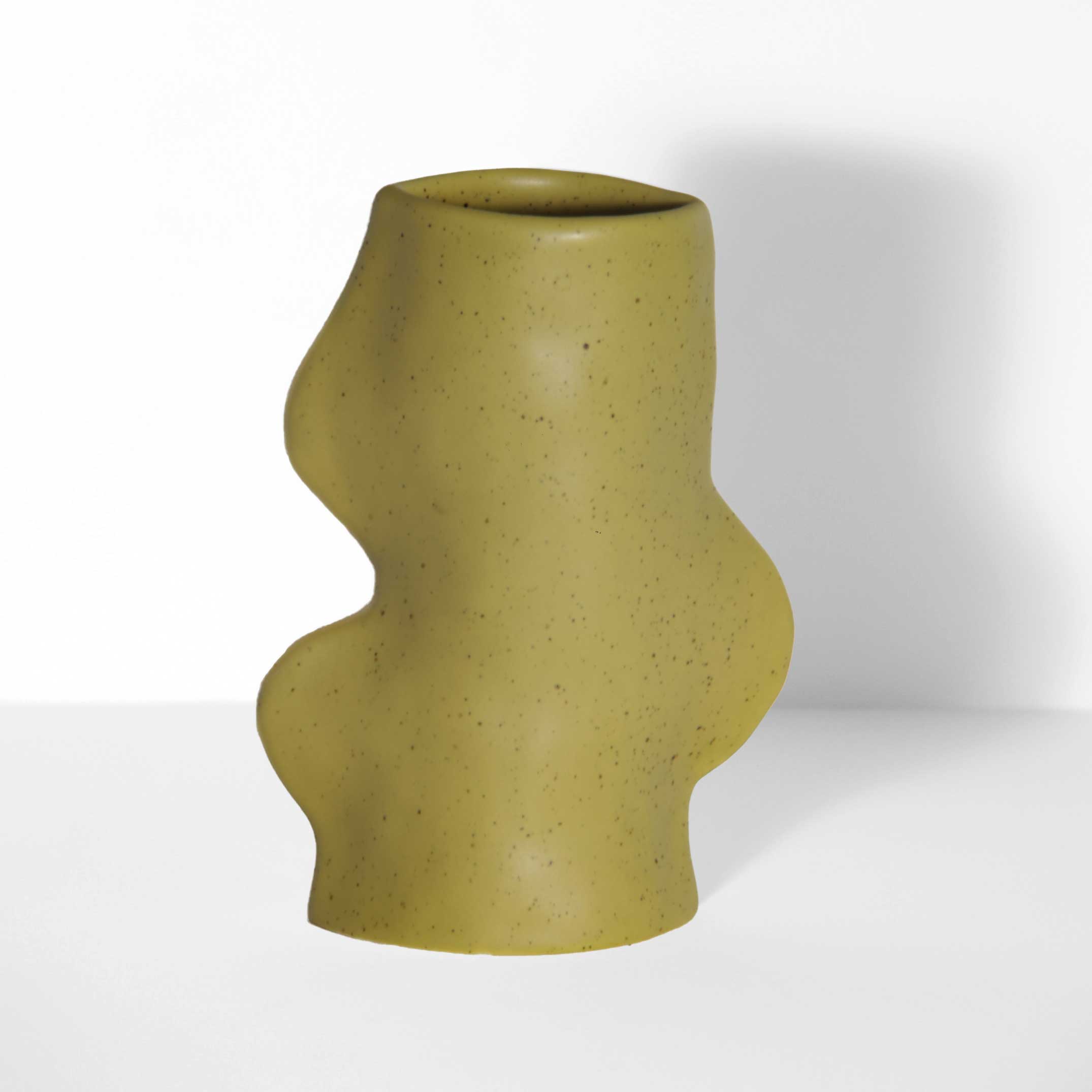 Fluxo Ceramic Vase -  Medium Pistachio Green